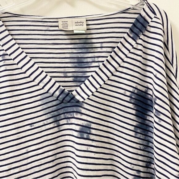 Anthropologie SATURDAY SUNDAY Striped Dolman Sleeve Top - Size Small - Picture 2 of 4